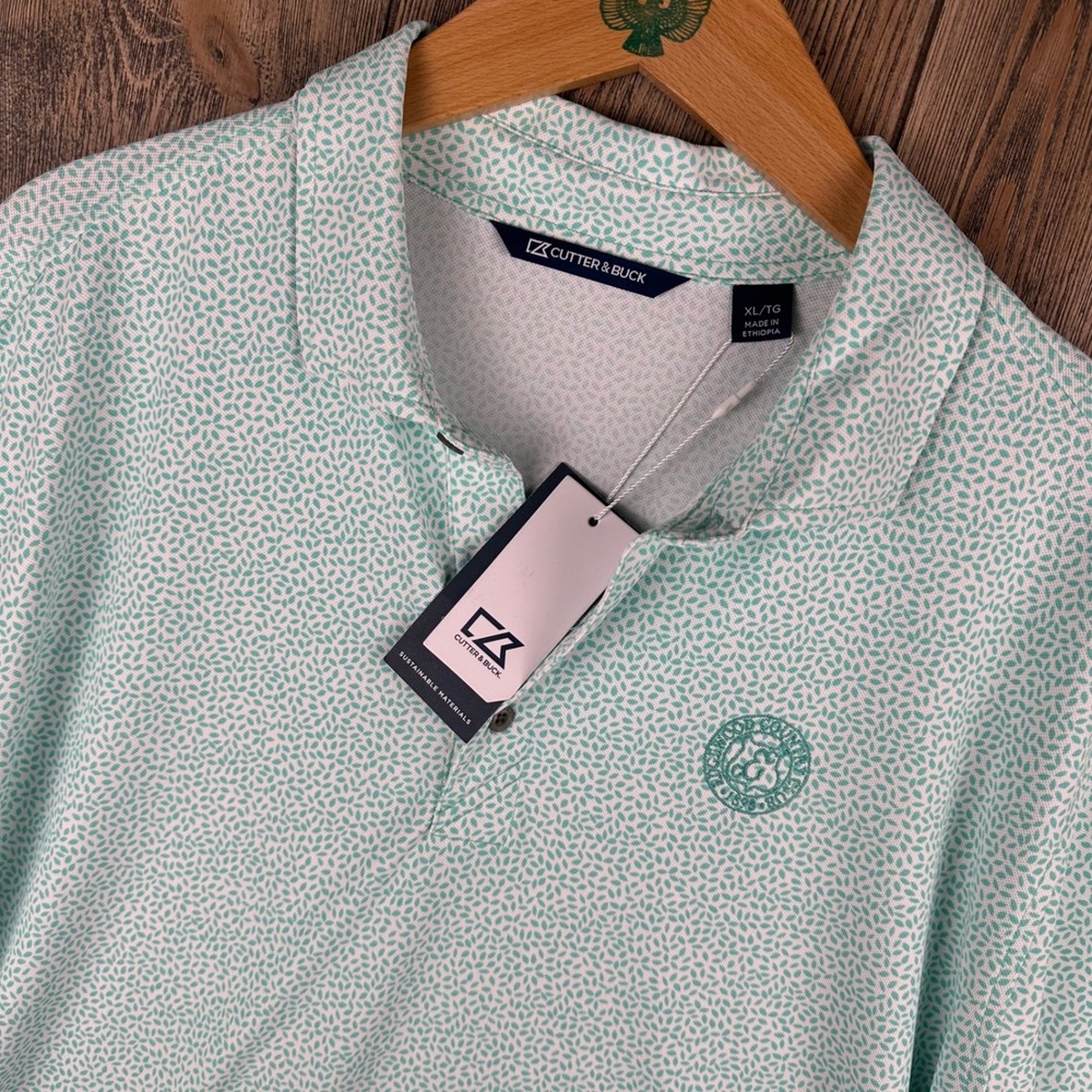 Cutter & Buck Polo Shirt Edgewood Country Club Mint Green Mens XL NEW